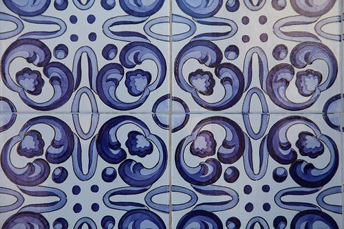 Foto dos detalhes de um azulejo