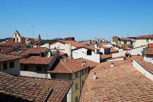 Detalhe de vários telhados na cidade de Florença. Foto Flickr @AiresAlmeida Detalhe de vários telhados na cidade de Florença.