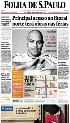 Capa do Jornal Impresso Folha de São Paulo Capa do Jornal Impresso Folha de São Paulo