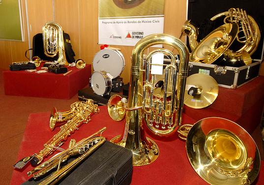 Alguns instrumentos musicais. Foto Flickr @Governo de Minas Gerais Alguns instrumentos musicais