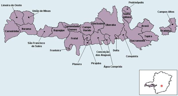 Mapa da divisão da SRE Uberaba SRE Uberaba