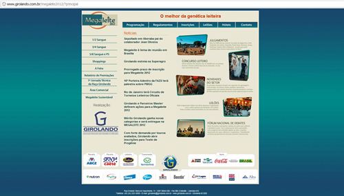Site Grupo Girolando sobre MegaLeite Uberaba 2012 Site Grupo Girolando sobre MegaLeite Uberaba 2012