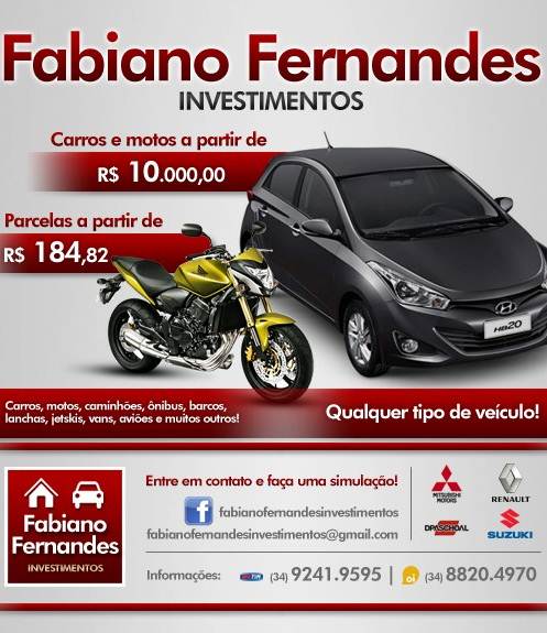Investimento automóveis em Uberaba Investimento automóveis em Uberaba